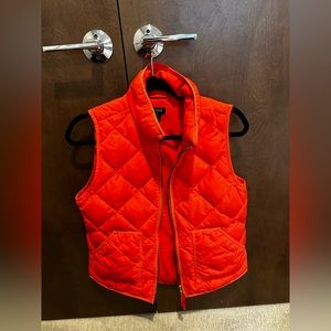 J Crew Factory Flame Red Quilted Vest